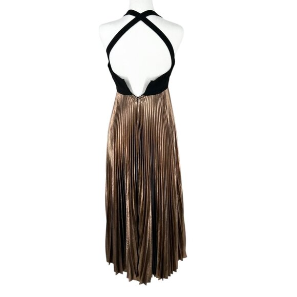 A.L.C. Alba Metallic Pleated Midi Dress - Picture 4 of 13
